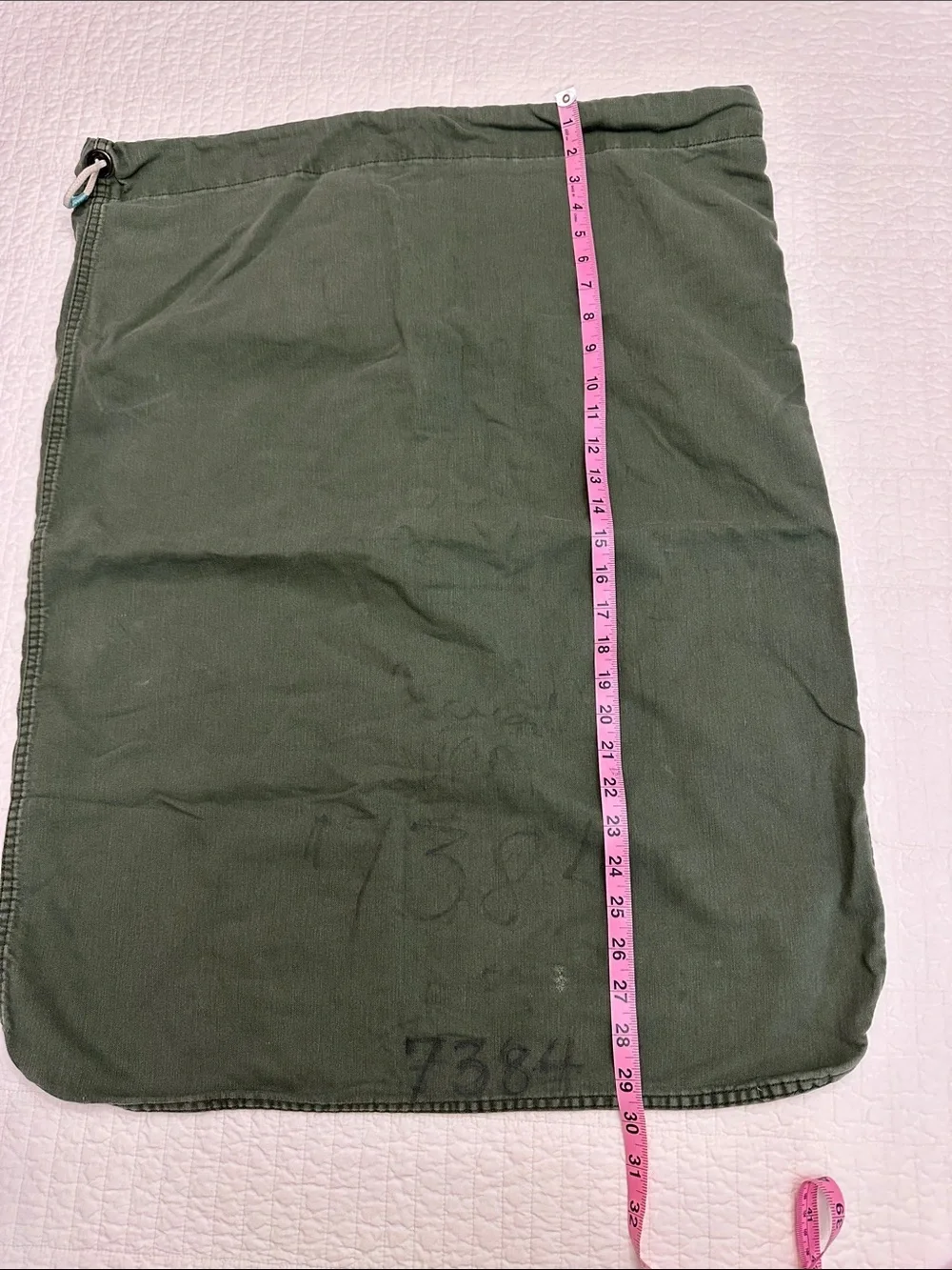 USGI Laundry Bag Olive Green Drawstring Cotton Gear Bag Natural Fiber